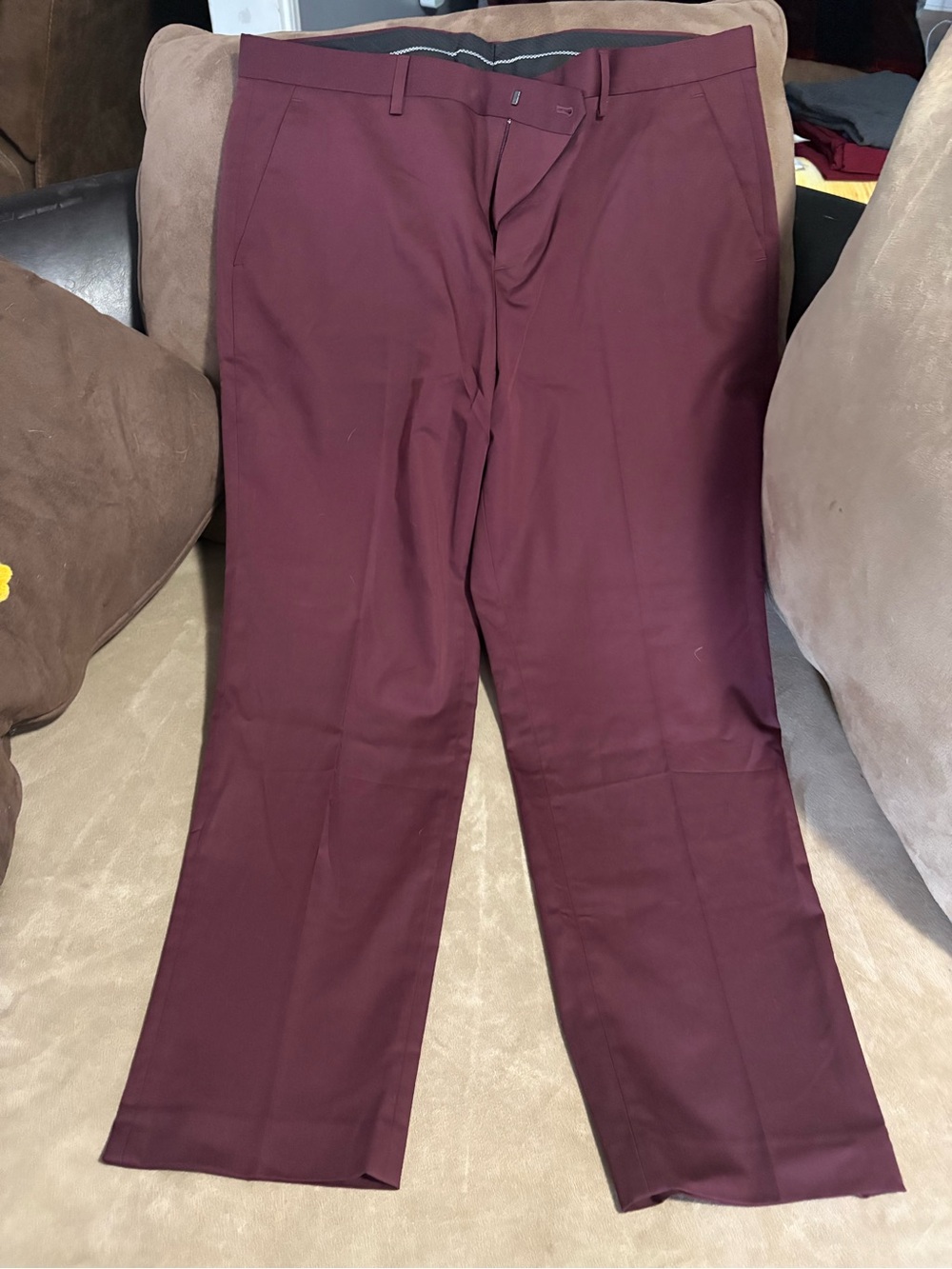 Express Men's Dress Pants in Burgundy